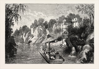 LOADING A COTTON STEAMER. From a Sketch by Miss C. Hopley. NORTH AMERICA, US, USA, 1870s engraving