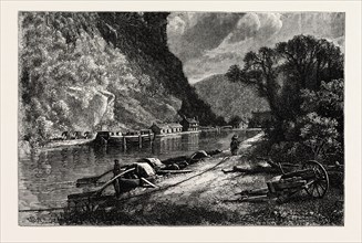 MARYLAND HEIGHTS, HARPER'S FERRY, UNITED STATES OF AMERICA, US, USA, 1870s engraving