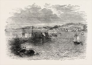 PORT PENSACOLA, UNITED STATES OF AMERICA, US, USA, 1870s engraving