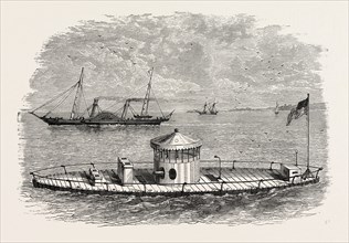 A MONITOR, AND BLOCKADE-RUNNER, AMERICAN CIVIL WAR, UNITED STATES OF AMERICA, US, USA, 1870s