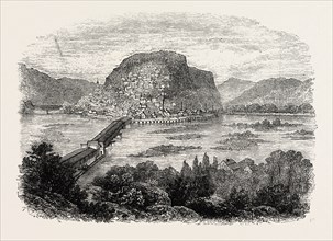 HARPER'S FERRY, UNITED STATES OF AMERICA, US, USA, 1870s engraving