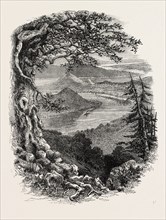 VIEW FROM LOOKOUT MOUNTAIN, UNITED STATES OF AMERICA, US, USA, 1870s engraving