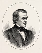 ANDREW JOHNSON, He was the 17th President of the United States, US, USA, 1870s engraving