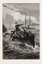 BOAT OF THE DEERHOUND RESCUING CAPTAIN SEMMES, AMERICAN CIVIL WAR, UNITED STATES OF AMERICA, US,
