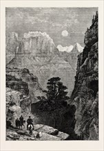VIEW IN UTAH: TEMPLE OF THE VIRGIN MU-KOON-TU-WEAP VALLEY, UNITED STATES OF AMERICA, US, USA, 1870s