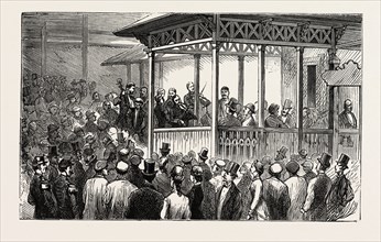 AN OPEN AIR CONCERT AT THE HUNGARIAN CAFE, the Paris exhibition, france