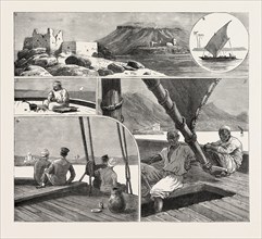 ON BOARD A NUGGAR, I. Sherabin on the Nile. 2. Our Nuggar. 3. Preparing Dinner, 4. How We Saw the