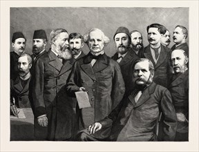 CONFERENCE OF THE AFFAIRS OF EGYPT, ENGRAVING 1884