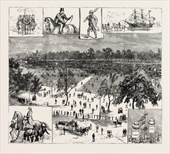 THE GREAT REFORM DEMONSTRATION IN HYDE PARK, engraving 1884, LONDON, UK, britain, british, europe,
