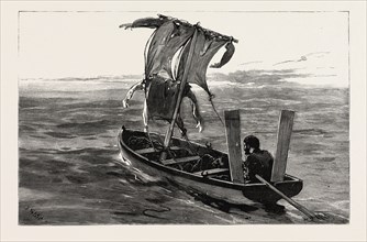 UNDER FULL SAIL, engraving 1884