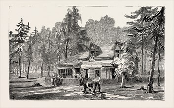 OFFICE OF THE RUGBEIAN WEEKLY NEWSPAPER, THOMAS HUGHES SETTLEMENT NEW RUGBY TENNESEE, ENGRAVING