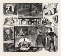RATS ON BOARD SHIP A MIDNIGHT FANTASY, ENGRAVING 1884