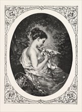 THE MESSENGER OF LOVE , ENGRAVING 1882