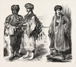 TYPES FROM ALBANIA, KURDISTAN, AND ARMENIA, ENGRAVING 1882