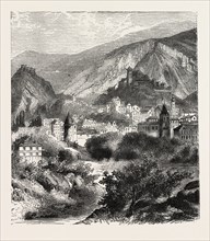 SION IN THE VALAIS, SWITZERLAND, ENGRAVING 1882