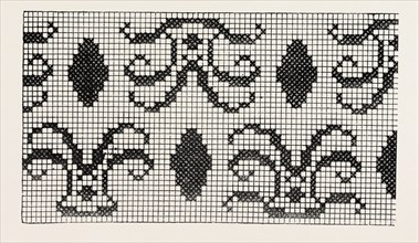 BORDER CROSS-STITCH, FASHION, ENGRAVING 1882