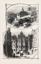 Views in Heidelberg Castle, GERMANY, ENGRAVING 1882