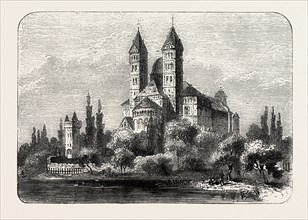 The Cathedral at Speyer  Germany,  ENGRAVING 1882