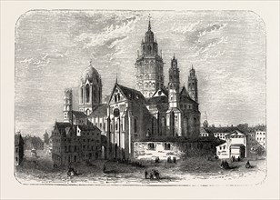 The Cathedral at Mayence  Germany,  ENGRAVING 1882