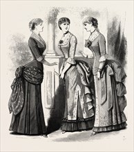 EVENING DEMI TOILETTES, fashion, engraving 1882