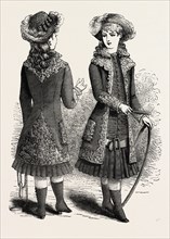 COSTUME FOR GIRL OF TEN Back and Front, fashion, engraving 1882