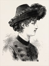 YOUNG LADY'S HAT, FASHION, ENGRAVING 1882