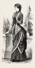 EVENING DEMI TOILETTE, FASHION, ENGRAVING 1882