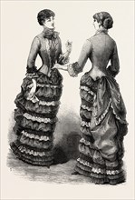 SURAH COSTUME Front and Back, FASHION, ENGRAVING 1882