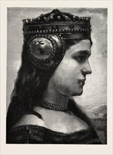 BYZANTINE, 13TH CENTURY, ENGRAVING 1882, LADY