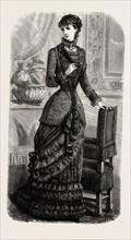 DEMI-EVENING TOILETTE,  FASHION, ENGRAVING 1882