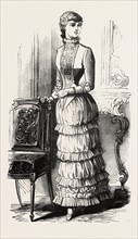 DINNER DRESS FOR GIRL OF FIFTEEN, FASHION, ENGRAVING 1882
