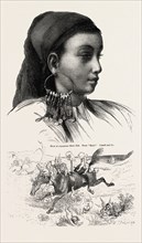 ABYSSINIAN SLAVE GIRL, ENGRAVING 1882
