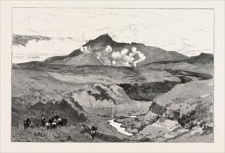 IBABANANGO MOUNTAIN, ZULU WAR, ENGRAVING 1879