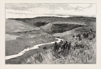 THE ROAD TO THE UMLATOOZI RIVER, ZULU WAR, ENGRAVING 1879