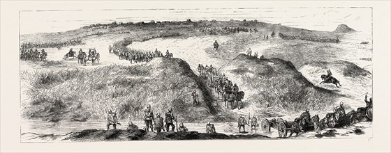 GENERAL NEWDIGATE'S COLUMN, THE ZULU WAR, ENGRAVING 1879