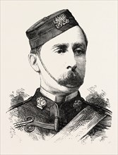 DR. DOYLE GLANVILLE, MEDICAL OFFICER TO GENERAL WOOD, THE ZULU WAR, ENGRAVING 1879