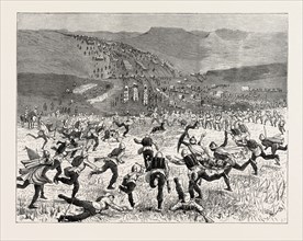THE ZULU WAR-WITH GENERAL WOOD A BUCK-HUNT ON THE MARCH, ENGRAVING 1879