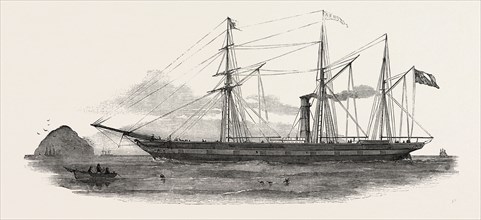 THE SCREW STEAMER ARNO, FOR THE MEDITERRANEAN, 1851 engraving