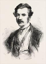 AUSTIN HENRY LAYARD, LL.D., DISCOVERER OF THE NIMROUD SCULPTURES, 1851 engraving