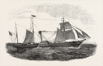 THE CUNARD UNITED STATES MAIL STEAMER AFRICA, US, USA, 1851 engraving