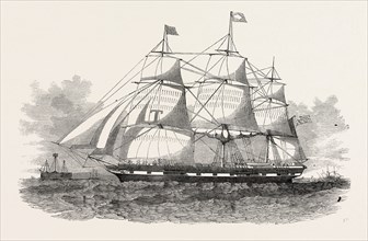 THE NEW BOSTON PACKET-SHIP, DANIEL WEBSTER, 1851 engraving