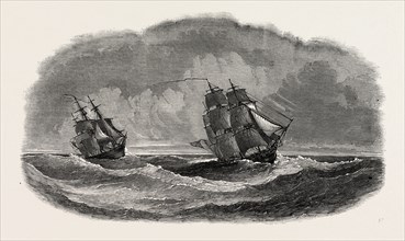 THE EXPERIMENTAL SQUADRON, CONSISTING OF PHAETON AND ARETHUSA, 1851 engraving