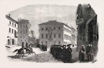 COLLEGE OF THE PROPAGANDA AT ROME, SKETCHED FROM THE PIAZZA DI SPAGNA, ITALY, 1851 engraving