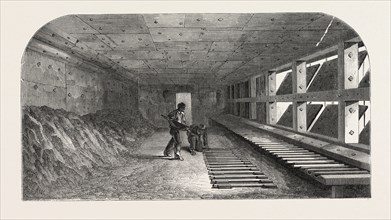 THE MANUFACTURE OF GUN BARRELS, AT BIRMINGHAM, UK: THE PROOF HOUSE, 1851 engraving