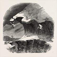 CLIMBING THE MONT BLANC: ABOVE THE GRAND PLATEAU: A LARGE CREVASSE, ALPS, FRENCH ALPS, FRANCE, 1851