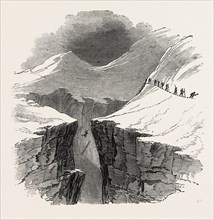 CLIMBING THE MONT BLANC: ACCIDENT NEAR THE GLACIER DE TACOUNAG, ALPS, FRENCH ALPS, FRANCE, 1851