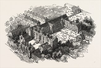 THE WESLEYAN NORMAL COLLEGE, WESTMINSTER, LONDON, UK, 1851 engraving