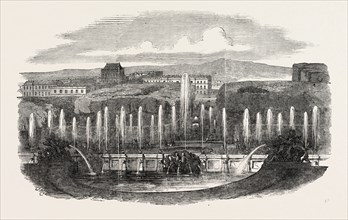 GAMBON'S MOVING PANORAMA, THE FOUNTAINS AT VERSAILLES EXHIBITED AT THE LINWOOD GALLERY, LEICESTER