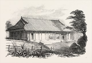 DR BETTELHEIM'S RESIDENCE, LOO CHOO, CHINESE SEAS. LOO-CHOO ISLANDS, RYUKYU ISLANDS, 1851 engraving