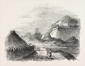 SHUIDI, THE CAPITAL OF LOO CHOO, CHINESE SEAS, LOO-CHOO ISLANDS, RYUKYU ISLANDS, 1851 engraving
